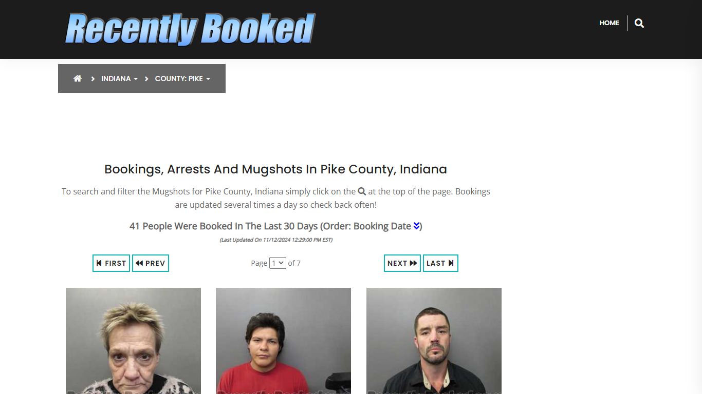 Bookings, Arrests and Mugshots in Pike County, Indiana - Recently Booked