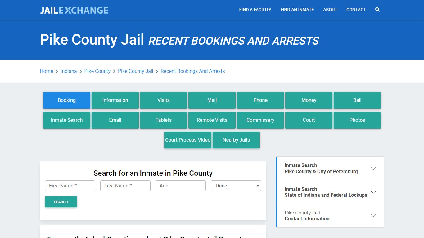 Pike County Jail Recent Bookings And Arrests - Jail Exchange