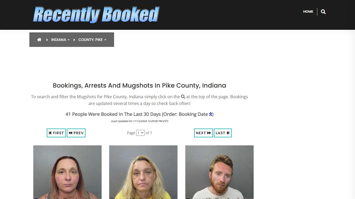 Bookings, Arrests and Mugshots in Pike County, Indiana - Recently Booked