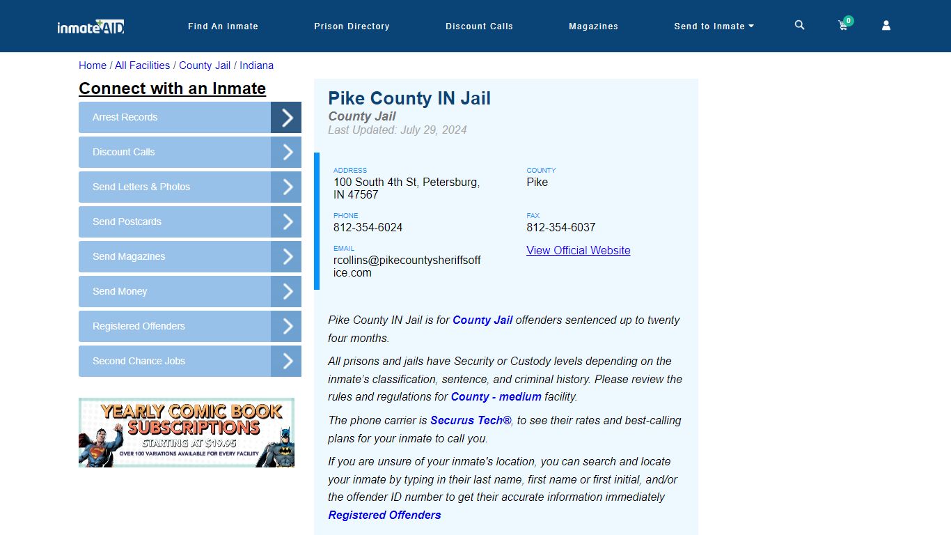 Pike County IN Jail - Inmate Locator